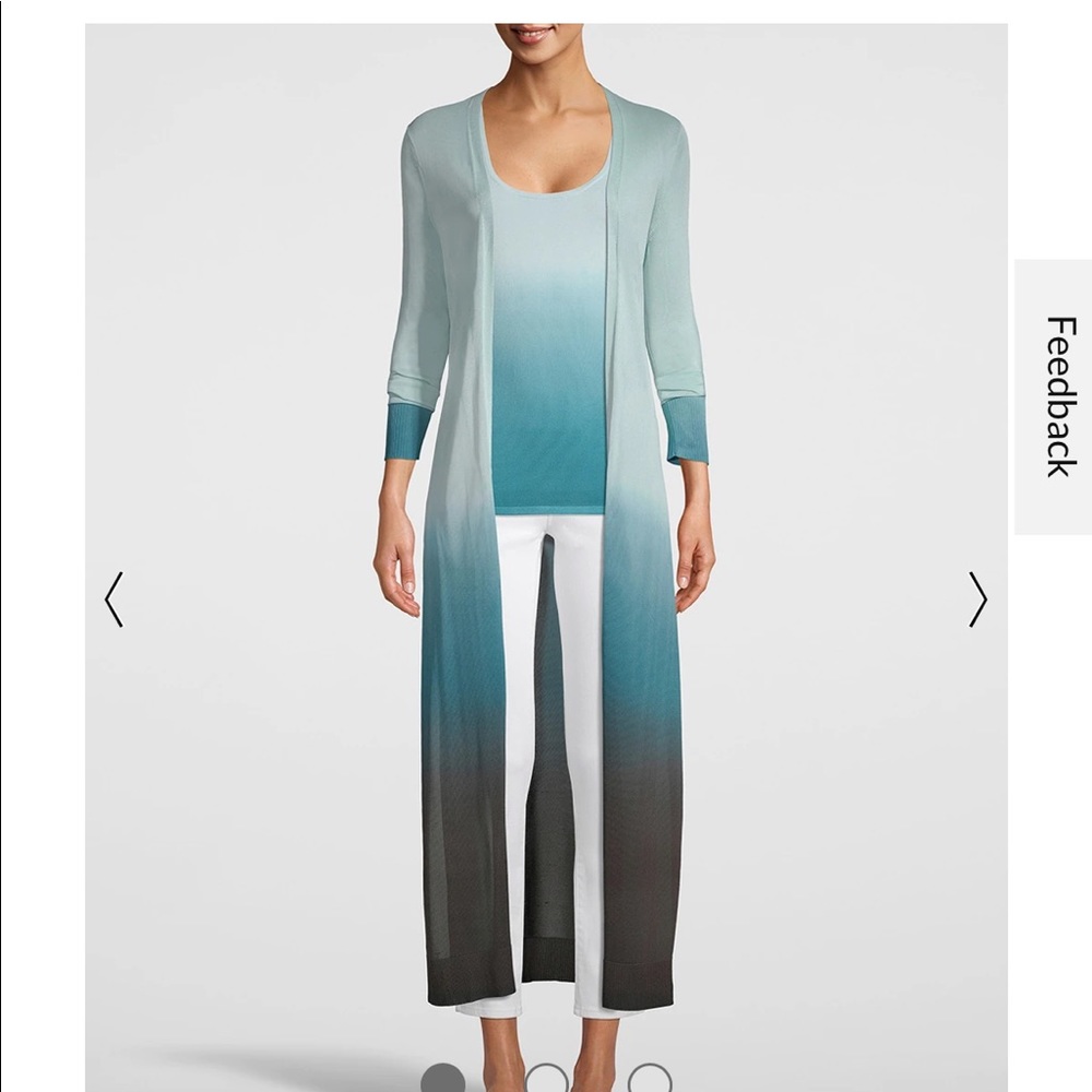 White House Black Market Ombre Cardigan and Tank Set - Blue and Black